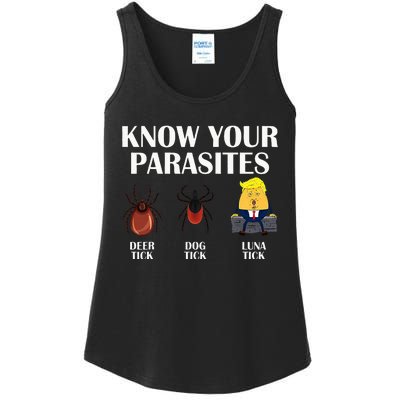 Know Your Parasites Anti Trump Democrat Vote Kamala Ladies Essential Tank