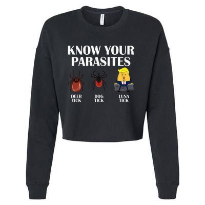 Know Your Parasites Anti Trump Democrat Vote Kamala Cropped Pullover Crew