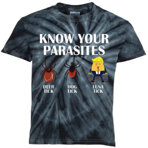 Know Your Parasites Anti Trump Democrat Vote Kamala Kids Tie-Dye T-Shirt