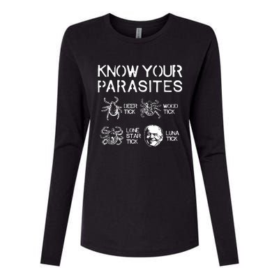 Know Your Parasites Luna Tick Womens Cotton Relaxed Long Sleeve T-Shirt