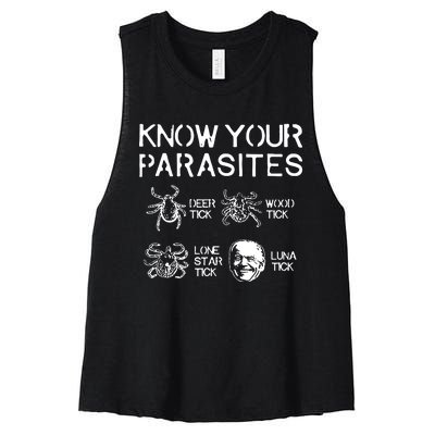 Know Your Parasites Luna Tick Women's Racerback Cropped Tank