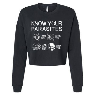 Know Your Parasites Luna Tick Cropped Pullover Crew