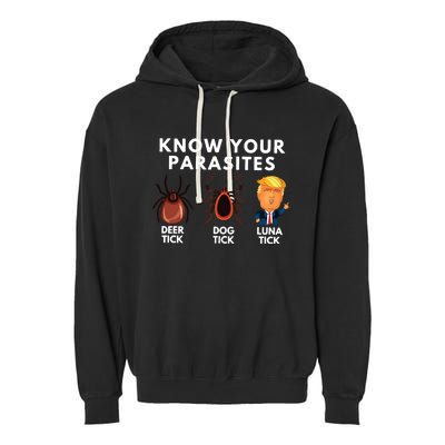 Know Your Parasites Anti Trump Garment-Dyed Fleece Hoodie