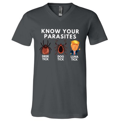 Know Your Parasites Anti Trump V-Neck T-Shirt