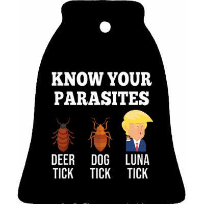 Know Your Parasites Anti Trump Funny Tick Resist Ceramic Bell Ornament