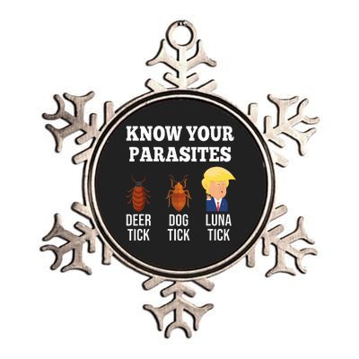 Know Your Parasites Anti Trump Funny Tick Resist Metallic Star Ornament