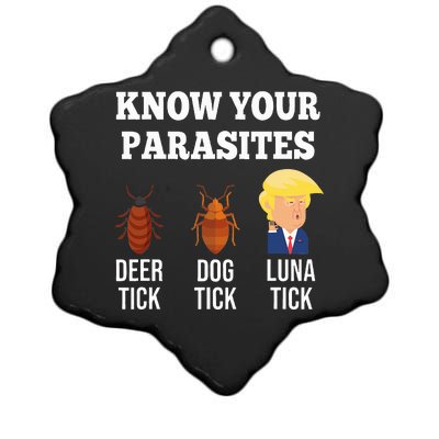 Know Your Parasites Anti Trump Funny Tick Resist Ceramic Star Ornament