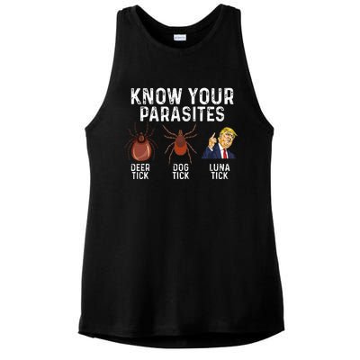 Know Your Parasites Deer Tick Dog Tick Luna Tick Anti Trump Ladies PosiCharge Tri-Blend Wicking Tank