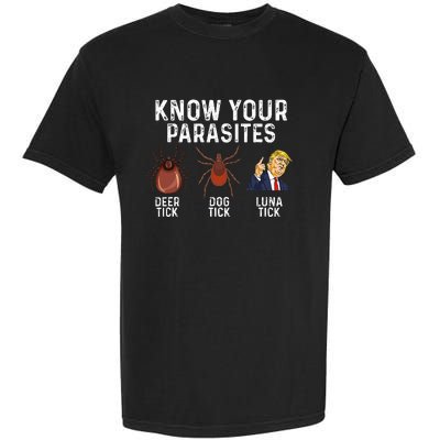 Know Your Parasites Deer Tick Dog Tick Luna Tick Anti Trump Garment-Dyed Heavyweight T-Shirt