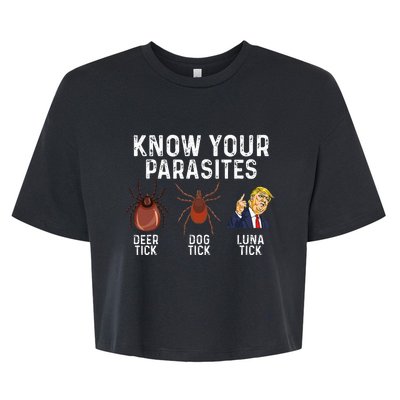 Know Your Parasites Deer Tick Dog Tick Luna Tick Anti Trump Bella+Canvas Jersey Crop Tee