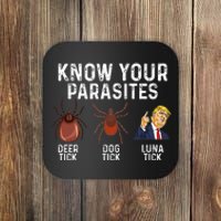 Know Your Parasites Deer Tick Dog Tick Luna Tick Anti Trump Coaster