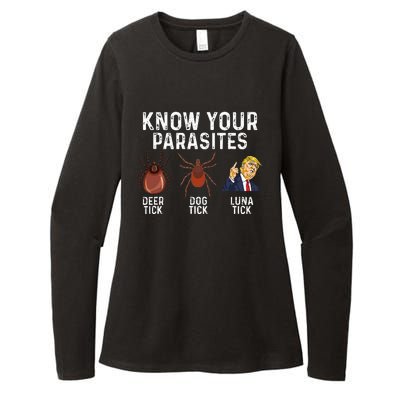 Know Your Parasites Deer Tick Dog Tick Luna Tick Anti Trump Womens CVC Long Sleeve Shirt