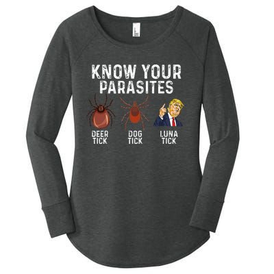 Know Your Parasites Deer Tick Dog Tick Luna Tick Anti Trump Women's Perfect Tri Tunic Long Sleeve Shirt