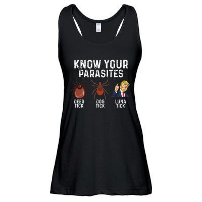 Know Your Parasites Deer Tick Dog Tick Luna Tick Anti Trump Ladies Essential Flowy Tank