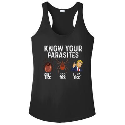 Know Your Parasites Deer Tick Dog Tick Luna Tick Anti Trump Ladies PosiCharge Competitor Racerback Tank