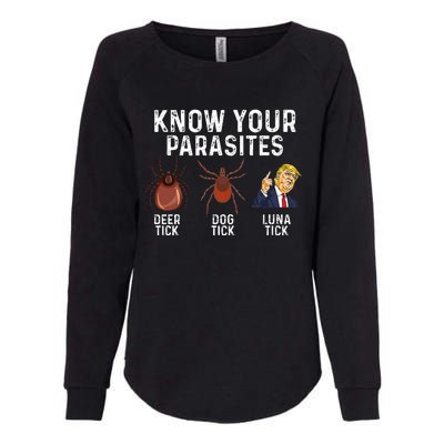 Know Your Parasites Deer Tick Dog Tick Luna Tick Anti Trump Womens California Wash Sweatshirt