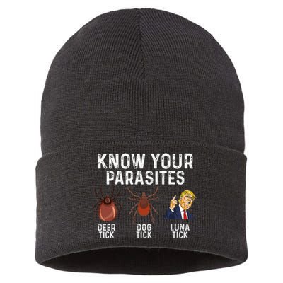 Know Your Parasites Deer Tick Dog Tick Luna Tick Anti Trump Sustainable Knit Beanie