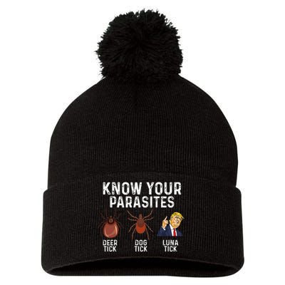 Know Your Parasites Deer Tick Dog Tick Luna Tick Anti Trump Pom Pom 12in Knit Beanie