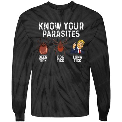 Know Your Parasites Deer Tick Dog Tick Luna Tick Anti Trump Tie-Dye Long Sleeve Shirt