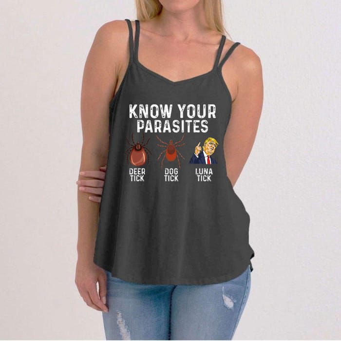 Know Your Parasites Deer Tick Dog Tick Luna Tick Anti Trump Women's Strappy Tank