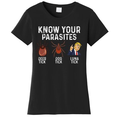 Know Your Parasites Deer Tick Dog Tick Luna Tick Anti Trump Women's T-Shirt