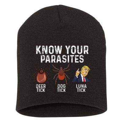 Know Your Parasites Deer Tick Dog Tick Luna Tick Anti Trump Short Acrylic Beanie