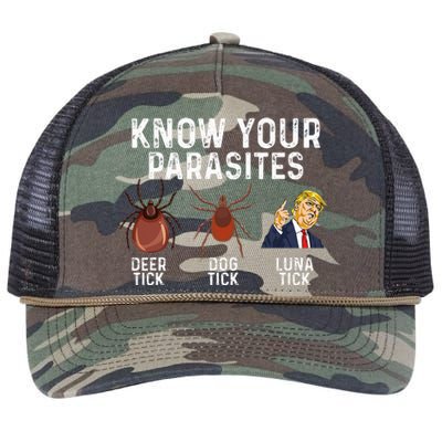 Know Your Parasites Deer Tick Dog Tick Luna Tick Anti Trump Retro Rope Trucker Hat Cap