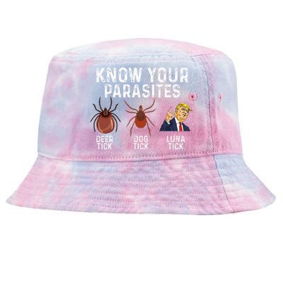 Know Your Parasites Deer Tick Dog Tick Luna Tick Anti Trump Tie-Dyed Bucket Hat