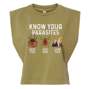 Know Your Parasites Deer Tick Dog Tick Luna Tick Anti Trump Garment-Dyed Women's Muscle Tee