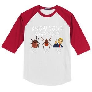 Know Your Parasites Deer Tick Dog Tick Luna Tick Anti Trump Kids Colorblock Raglan Jersey