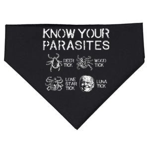 Know Your Parasites Funny Anti Against Joe Biden Lunatic USA-Made Doggie Bandana