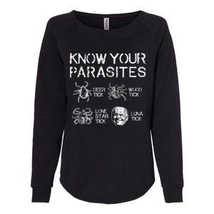 Know Your Parasites Funny Anti Against Joe Biden Lunatic Womens California Wash Sweatshirt