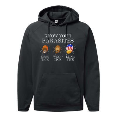 Know Your Parasites Anti Trump Luna Tick Performance Fleece Hoodie