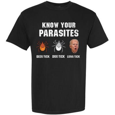 Know Your Parasites Anti Joe Biden Garment-Dyed Heavyweight T-Shirt