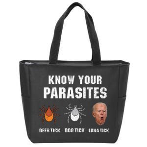 Know Your Parasites Anti Joe Biden Zip Tote Bag