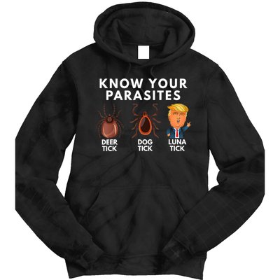 Know Your Parasites Deer Tick Dog Tick Luna Tick Anti Trump Tie Dye Hoodie