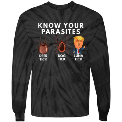 Know Your Parasites Deer Tick Dog Tick Luna Tick Anti Trump Tie-Dye Long Sleeve Shirt