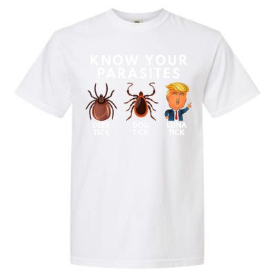 Know Your Parasites Deer Tick Dog Tick Luna Tick Anti Trump Garment-Dyed Heavyweight T-Shirt