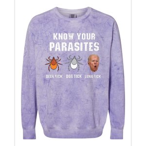 Know Your Parasites Anti Joe Biden Colorblast Crewneck Sweatshirt