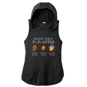 Know Your Parasites Anti Trump Luna Tick Funny Ladies PosiCharge Tri-Blend Wicking Draft Hoodie Tank