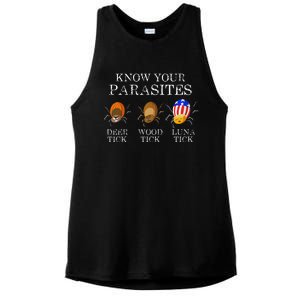 Know Your Parasites Anti Trump Luna Tick Funny Ladies PosiCharge Tri-Blend Wicking Tank