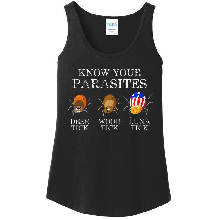 Know Your Parasites Anti Trump Luna Tick Funny Ladies Essential Tank