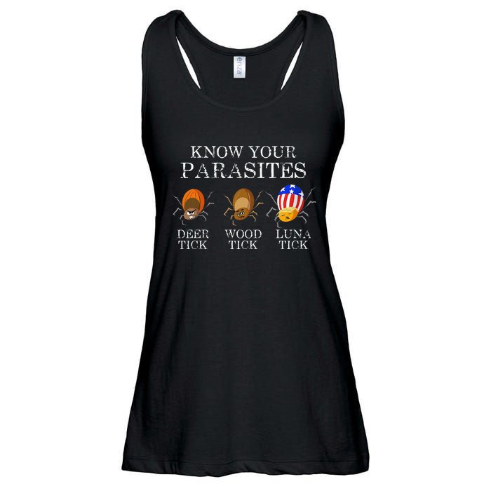 Know Your Parasites Anti Trump Luna Tick Funny Ladies Essential Flowy Tank