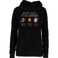 Know Your Parasites Anti Trump Luna Tick Funny Womens Funnel Neck Pullover Hood