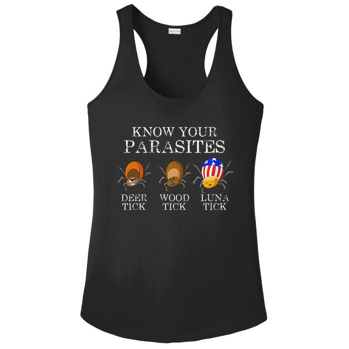 Know Your Parasites Anti Trump Luna Tick Funny Ladies PosiCharge Competitor Racerback Tank