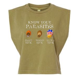 Know Your Parasites Anti Trump Luna Tick Funny Garment-Dyed Women's Muscle Tee