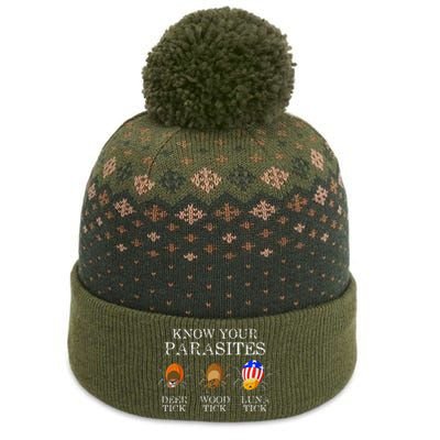 Know Your Parasites Anti Trump Luna Tick Funny The Baniff Cuffed Pom Beanie