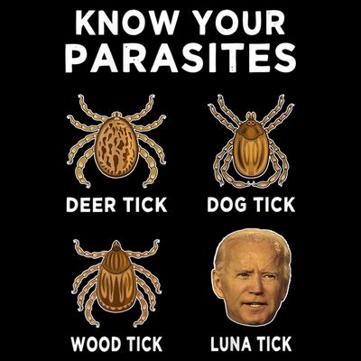 Know Your Parasites Funny Anti Joe Biden (On Back) T-Shirt