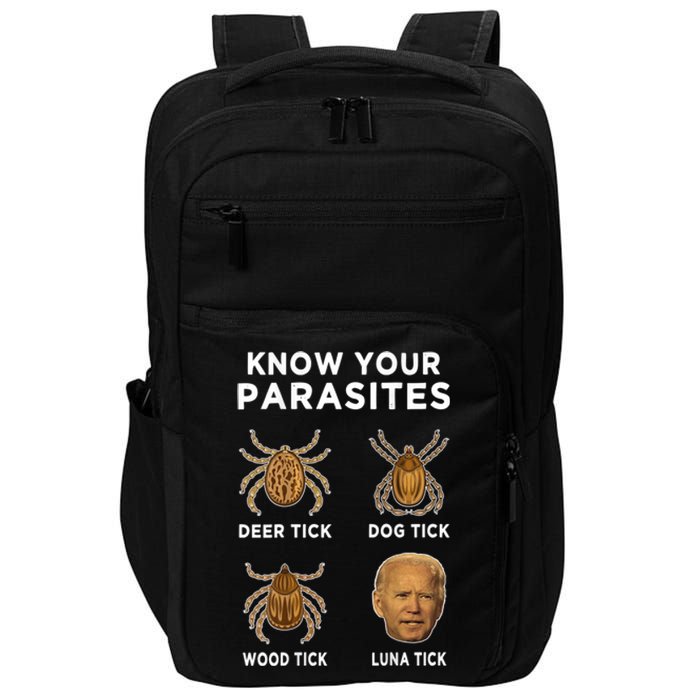 Know Your Parasites Funny Anti Joe Biden (On Back) Impact Tech Backpack