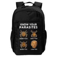 Know Your Parasites Funny Anti Joe Biden (On Back) Daily Commute Backpack